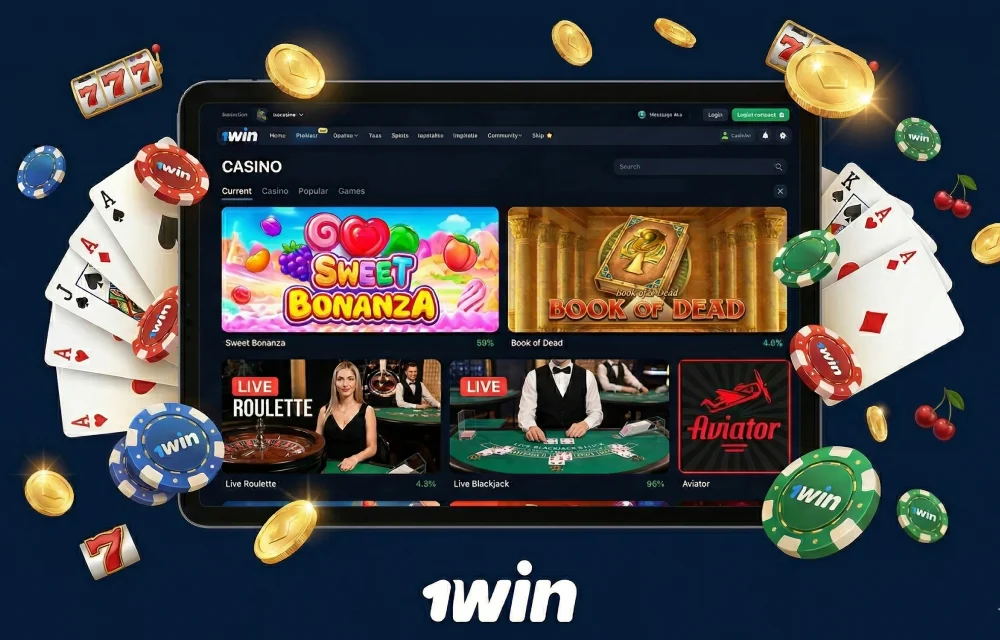 The casino games section on the 1Win website for Indian players